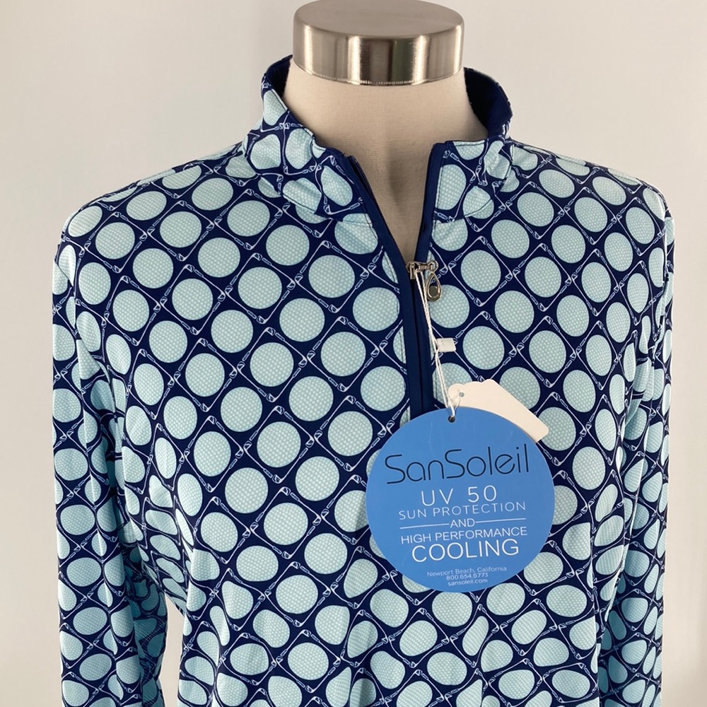 NWT SanSoleil 3/4 Zip Golf Top UPF 50 Cooling Women’s XL